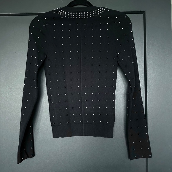 🖤🌟 NWT The Kooples Stud-Embellished Stretch-Knit Sweater | Rock Chic Essential - Picture 8 of 12